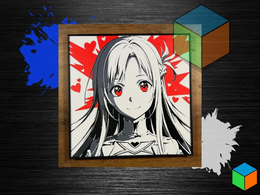 Asuna — HueForge Wall Art | Sword Art Online by 3D Prints By Vic HueForge model: Asuna — HueForge Wall Art | Sword Art Online by 3D Prints By Vic