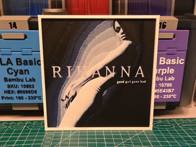 HueForge model: Rihanna "Good Girl Gone Bad" Album Art - Hueforge by Lumpy3D