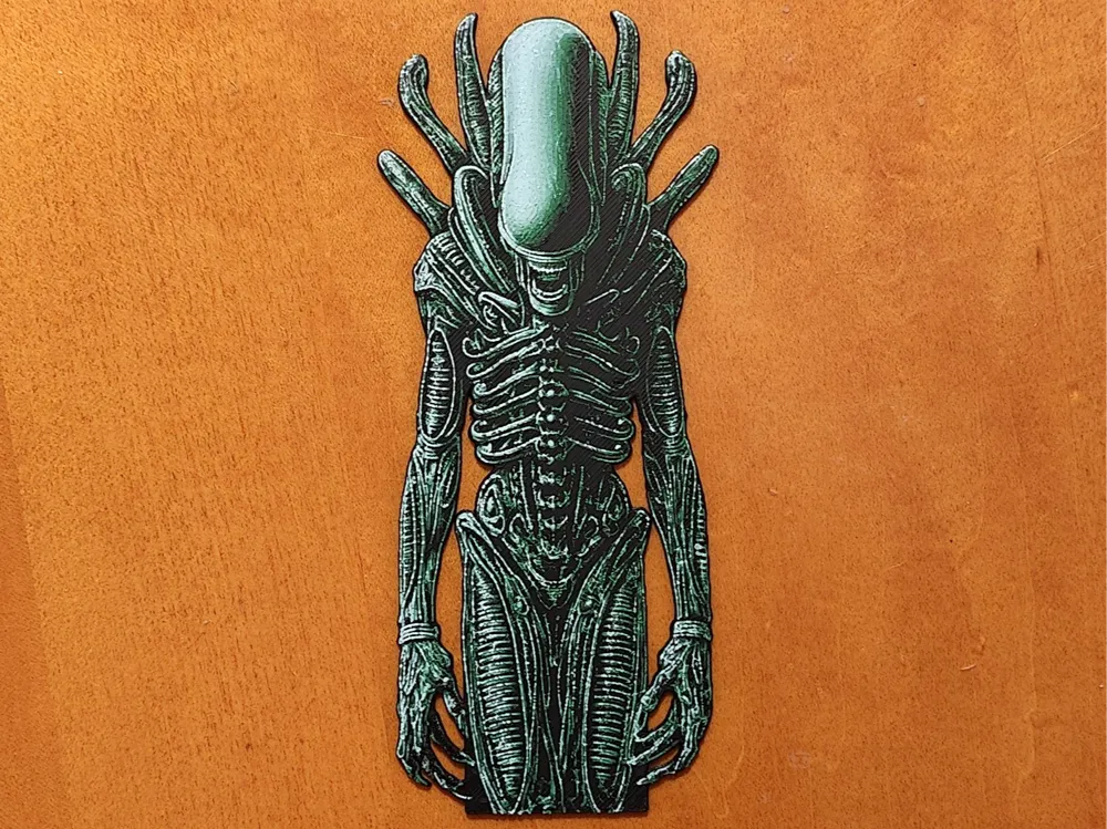Alien Xenomorph Bookmark - Hueforge by Sarge HueForge model: Alien Xenomorph Bookmark - Hueforge by Sarge