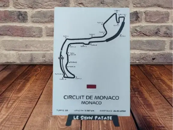 HueForge model: Plaque hueforge circuit F1 Monaco by leshowpatate
