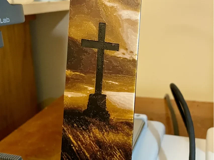 Cross Bookmark by 3D_Forged HueForge model: Cross Bookmark by 3D_Forged