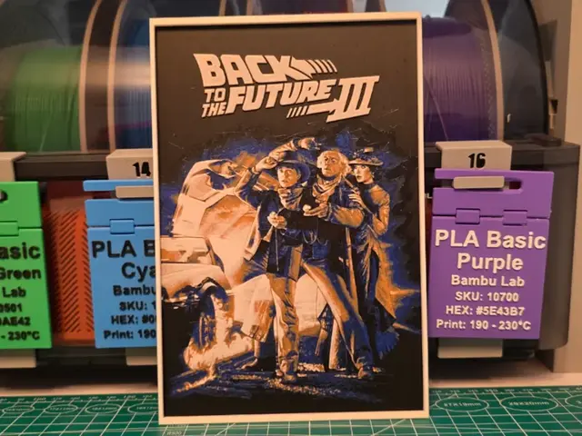 HueForge model: Back to the Future Part III Poster V2 - Hueforge by Lumpy3D