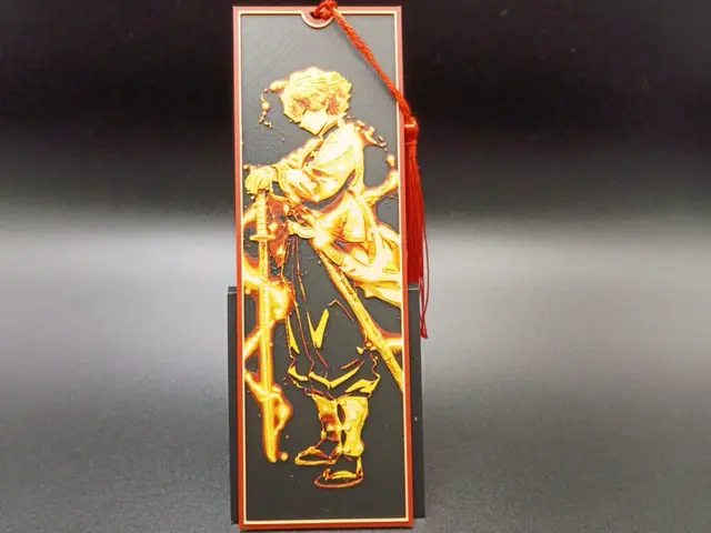 HueForge model: Zenitsu, Demon Slayer Bookmark by 3djd