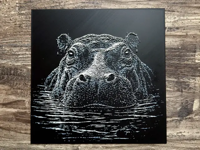 HueForge model: Hippopotamus Wildlife Series by novy