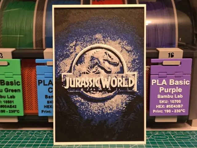 HueForge model: Jurassic World Movie Poster - Hueforge Art by Lumpy3D