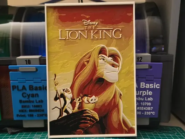HueForge model: The Lion King Movie Poster - Hueforge Art by Lumpy3D