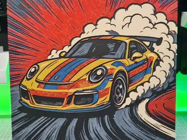 Porsche Drift - 5 colors - Hueforge 200x200