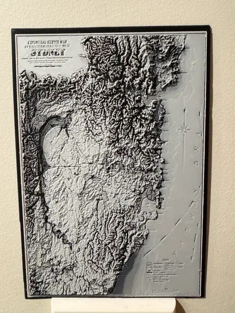 HueForge model: Geological Map of Sydney, Australia - Hueforge Print by cyanidesugar
