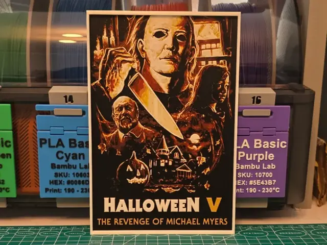 HueForge model: Halloween 5: The Revenge of Michael Myers Poster by Lumpy3D
