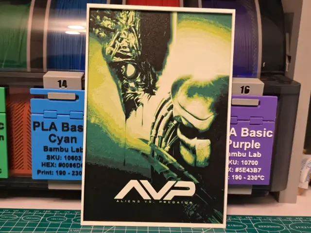 HueForge model: Alien vs. Predator Movie Poster - Hueforge Art by Lumpy3D