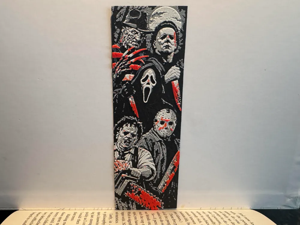 Classic Horror Icons - Bookmark by LuCasper HueForge model: Classic Horror Icons - Bookmark by LuCasper