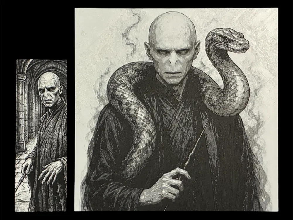 Voldemort Bookmark – The Dark Lord by The SkyLab 3D HueForge model: Voldemort Bookmark – The Dark Lord by The SkyLab 3D