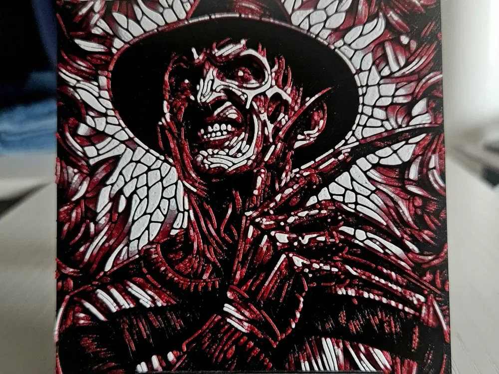 Freddy Krueger glass by Mano's 3d_Art HueForge model: Freddy Krueger glass by Mano's 3d_Art