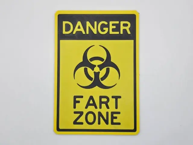HueForge model: Sign Danger Fart Zone by Kactus Fpv