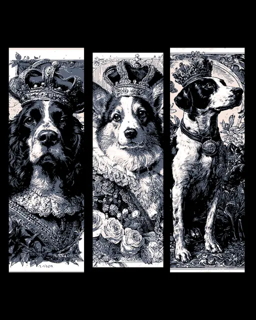 HueForge model: Regal Portraits of Mans Best Friend - Set of Bookmarks by BooneCo3d