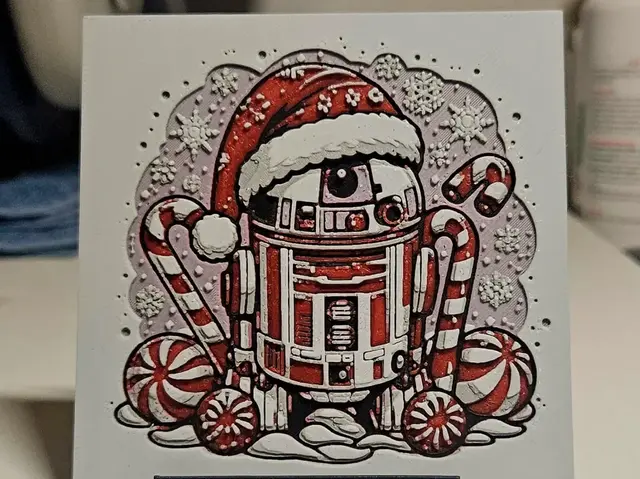 HueForge model: Christmas Star Wars R2D2 by Mano's 3d_Art