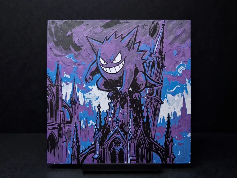 Gengargoyle - 2D Wall Art by LED HueForge model: Gengargoyle - 2D Wall Art by LED