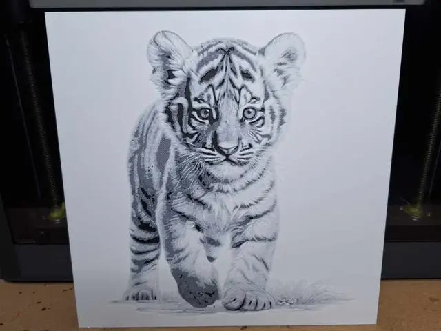 HueForge model: Black and white - Tiger cub - 2 colours - hueforge by 3dGlow