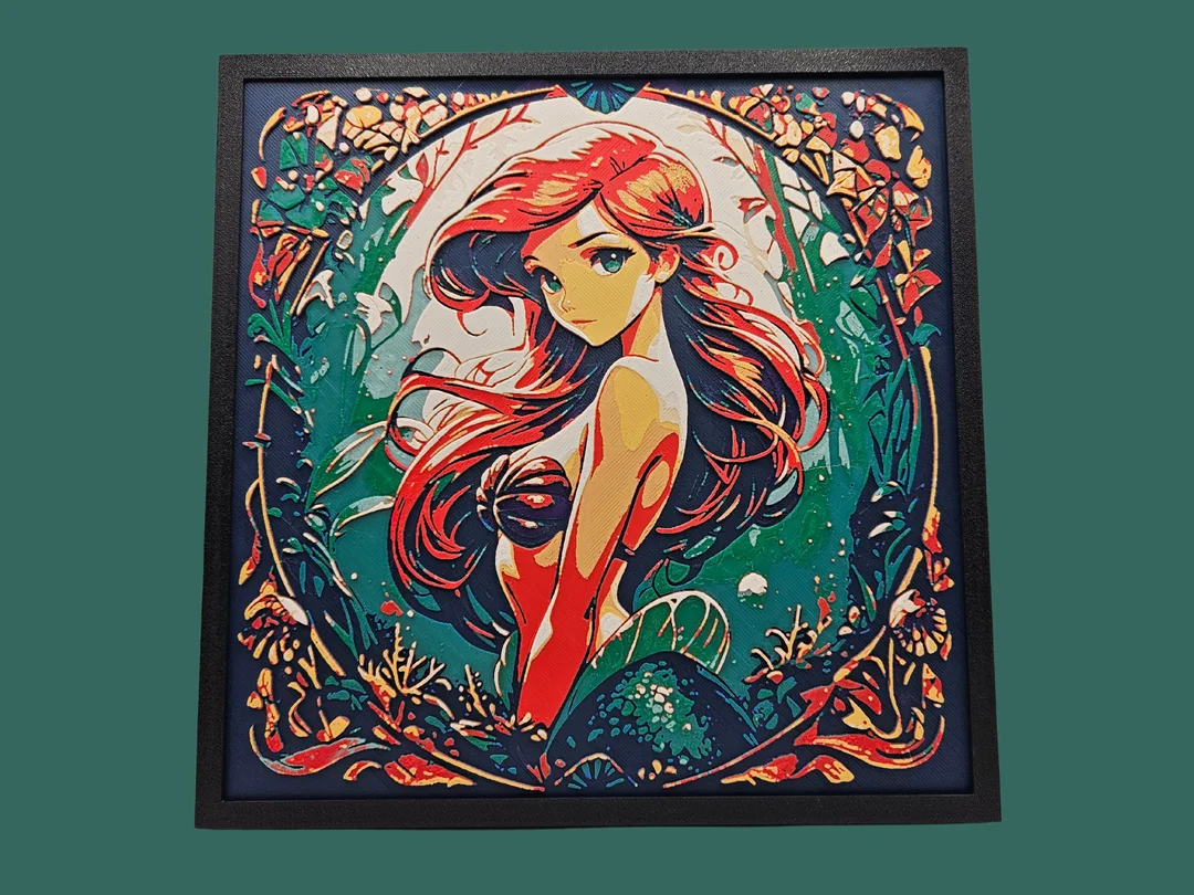 The Little Mermaid / Ariel under the Sea Garden by BusyKikiBee HueForge model: The Little Mermaid / Ariel under the Sea Garden by BusyKikiBee