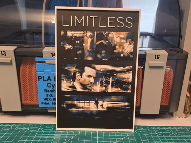 HueForge model: Limitless Movie Poster - Hueforge Art by Lumpy3D