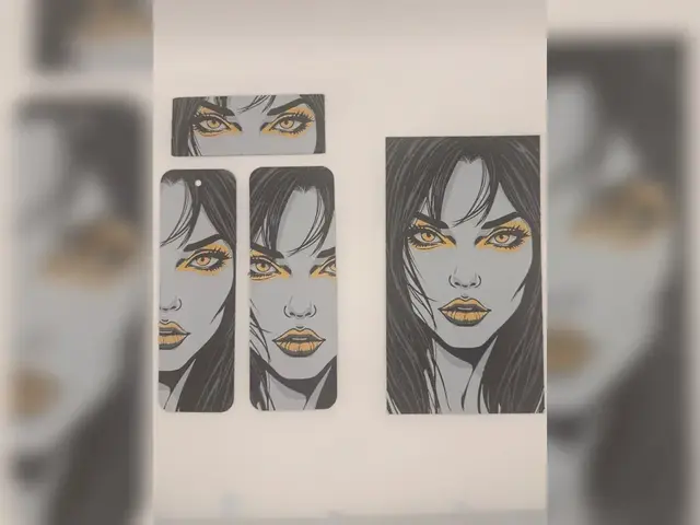 HueForge model: Golden Eyed Woman Portrait Hueforge Bookmark Set by Thadius