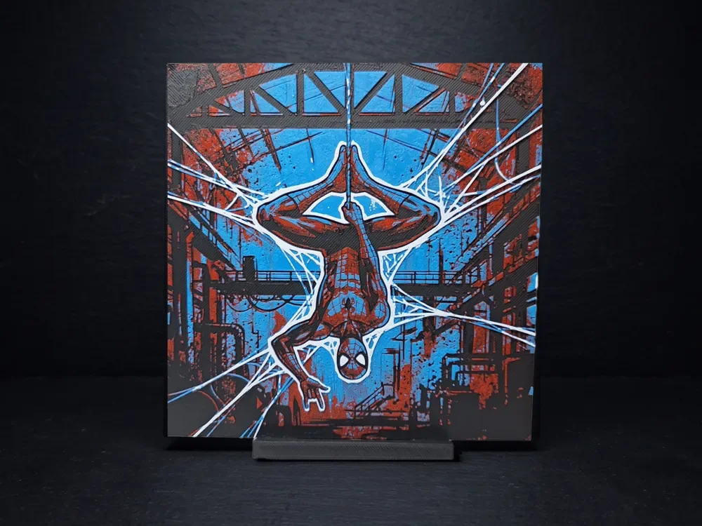 Spiderman Web Hang - Hueforge Wall Art by LED HueForge model: Spiderman Web Hang - Hueforge Wall Art by LED