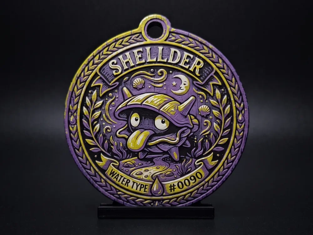 Shellder #0090 - Pokemon Ornament by LED HueForge model: Shellder #0090 - Pokemon Ornament by LED