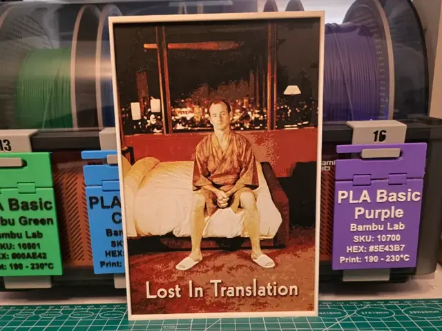 HueForge model: Lost in Translation Movie Poster - Hueforge Art by Lumpy3D