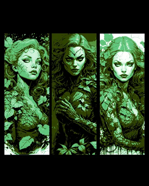 HueForge model: Fan Art Set of 3 Bookmarks - DC Comic Character Art of Poison Ivy by BooneCo3d