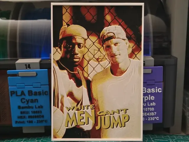 HueForge model: White Men Can't Jump Movie Poster - Hueforge Art by Lumpy3D