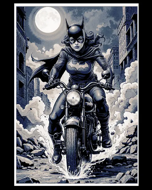 HueForge model: Vintage Batgirl Stylized Comic Art - DC Fan Wall Art by BooneCo3d