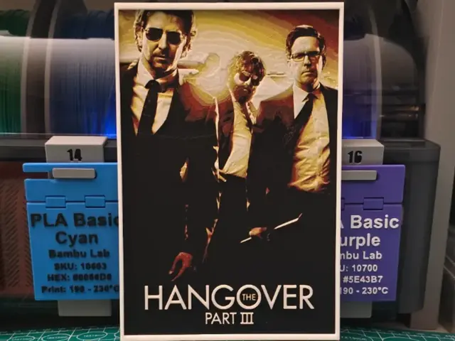 HueForge model: The Hangover Part III Movie Poster - Hueforge Art by Lumpy3D