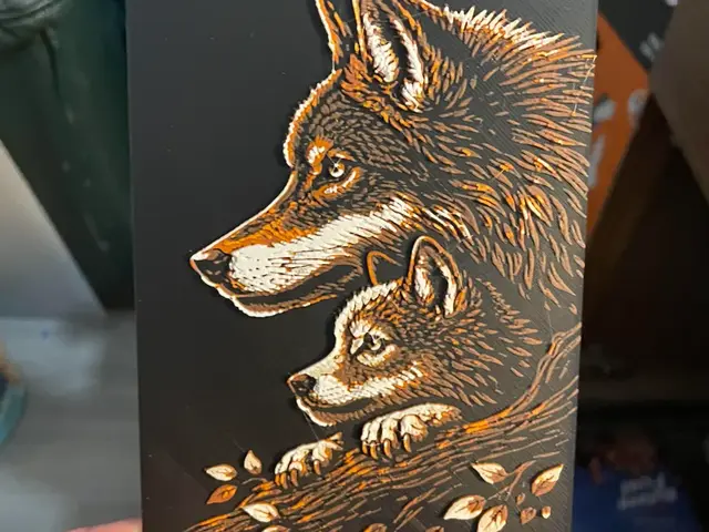 HueForge model: Wolf and Pup Hueforge by Advancedtechworldwide