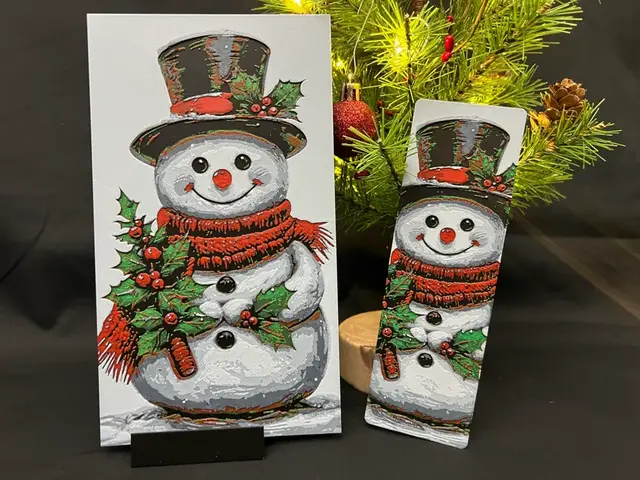 HueForge model: Christmas Snowman Bookmark or Portrait by 3djd
