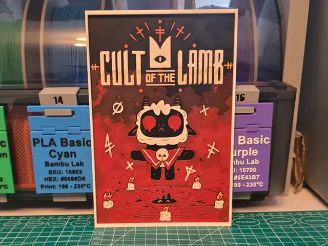 HueForge model: Cult of the Lamb Game Poster - Hueforge Art by Lumpy3D