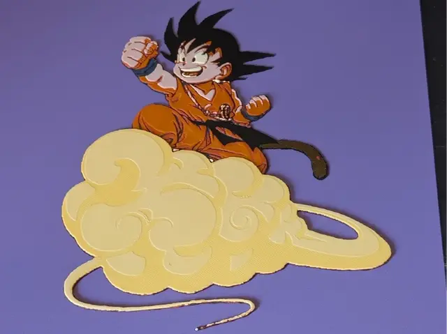 HueForge model: Kid Goku Flying on Nimbus by S0und_Lab