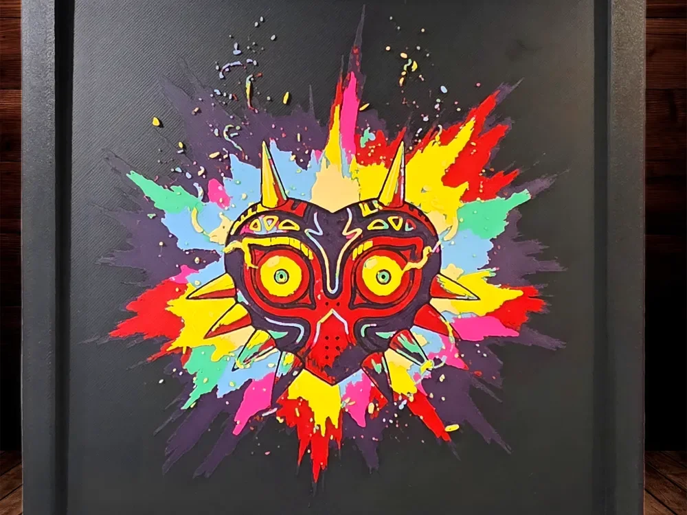 Majoras Mask - Legend of Zelda - 200x200 by Side Quest Hues HueForge model: Majoras Mask - Legend of Zelda - 200x200 by Side Quest Hues