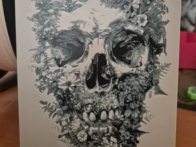 HueForge model: skull flowers hueforge by Buntsta