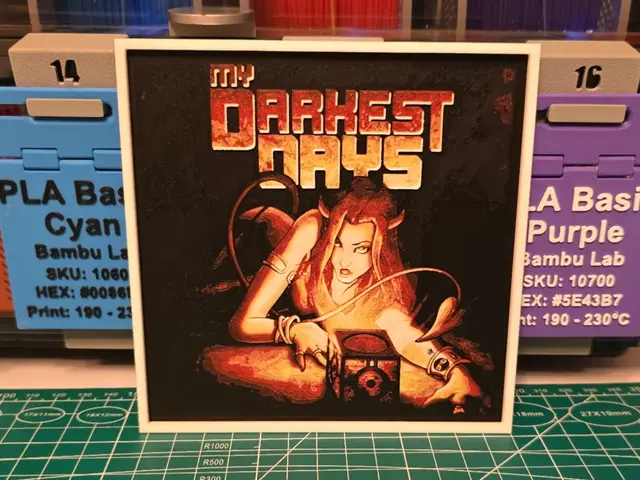 HueForge model: My Darkest Days "My Darkest Days" Album - Hueforge by Lumpy3D