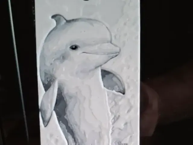 HueForge model: Black and white dolphin bookmark 2 colours by 3dGlow