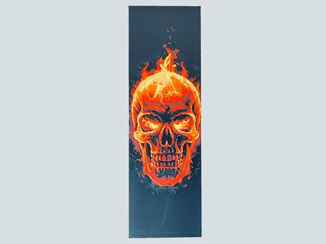 HueForge model: Glow: Skull of Flames - Bookmark by 3djd