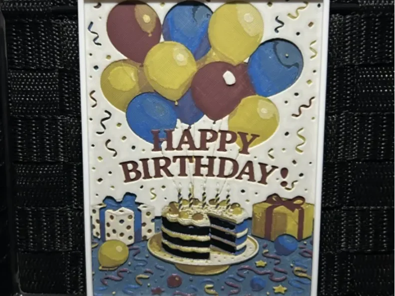 Happy Birthday Greeting card by JoDau HueForge model: Happy Birthday Greeting card by JoDau