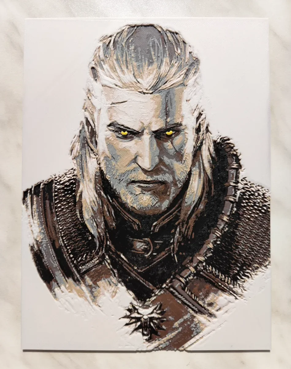 Geralt of Rivia "The Witcher" - Hueforge by BeaN HueForge model: Geralt of Rivia "The Witcher" - Hueforge by BeaN