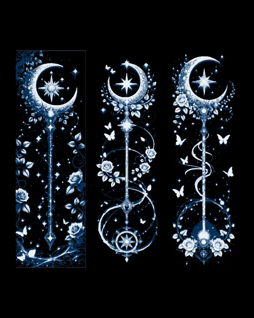 HueForge model: Intricacies of a Witch's wand - Beautiful wands of Magic - Set of bookmarks by BooneCo3d