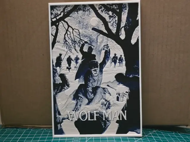 HueForge model: The Wolf Man Movie Poster - Hueforge Art by Lumpy3D
