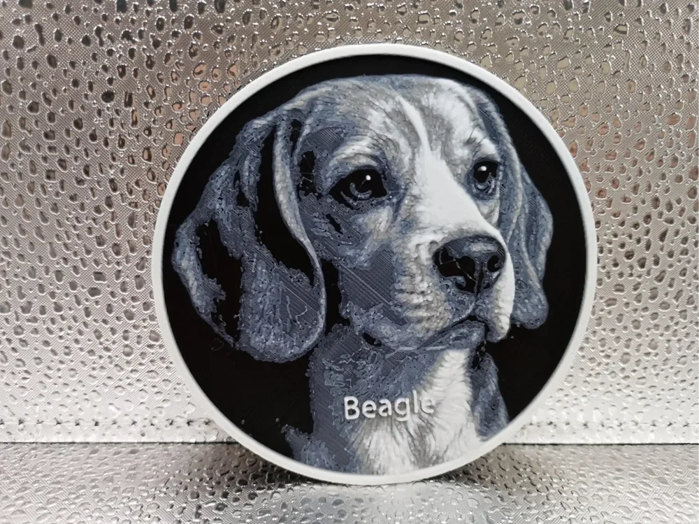 Beagle Coaster hueforge by Borishotch Industries HueForge model: Beagle Coaster hueforge by Borishotch Industries