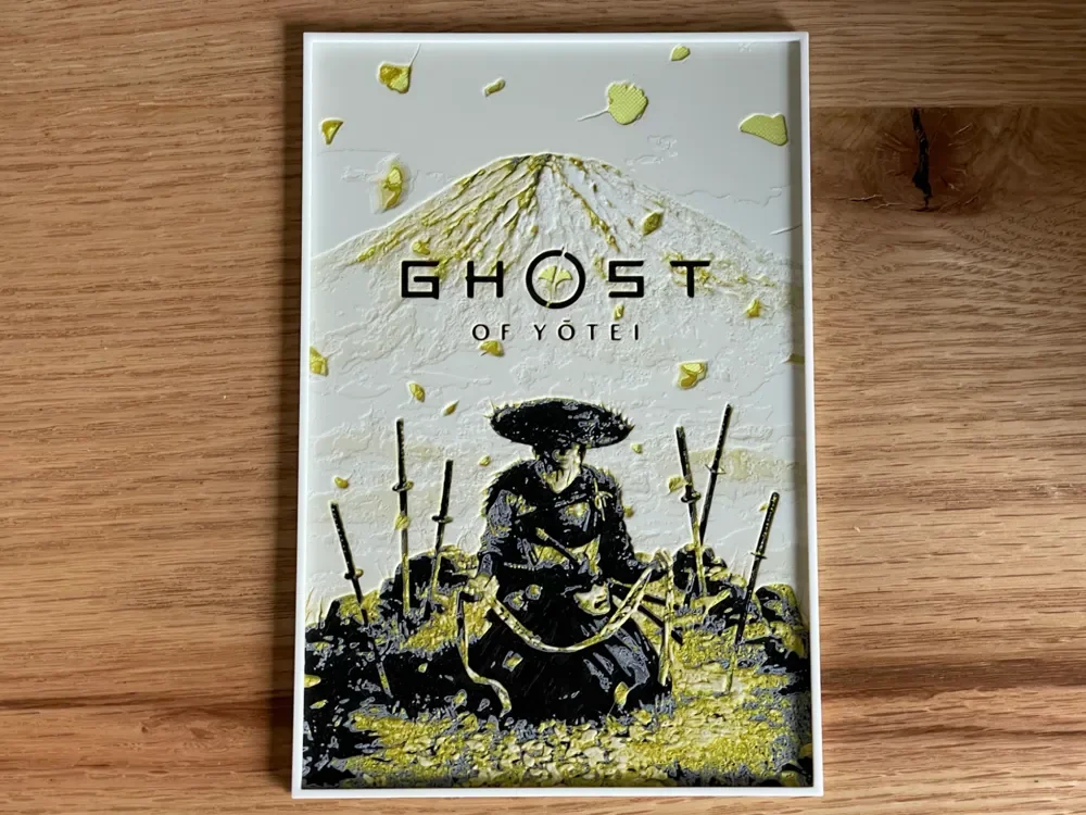 Ghost Of Yotei - Hueforge Video Game Poster by NiiON HueForge model: Ghost Of Yotei - Hueforge Video Game Poster by NiiON
