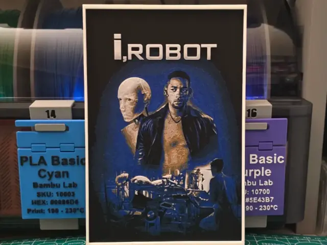 HueForge model: I, Robot Movie Poster – Hueforge Art by Lumpy3D