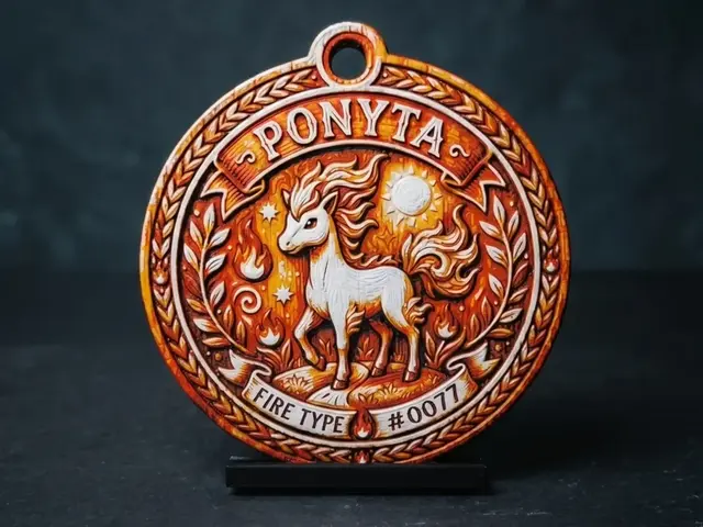 HueForge model: Pokemon - Ponyta Medallion - 4 Colour by LED