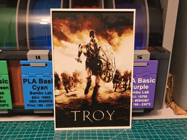 HueForge model: Troy Movie Poster - Hueforge Art by Lumpy3D